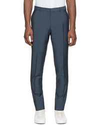 Мужские темно-синие шерстяные классические брюки от Burberry