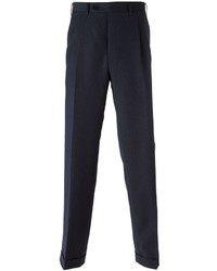 Мужские темно-синие шерстяные классические брюки от Canali