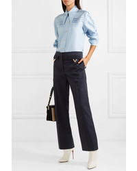 Женские темно-синие шерстяные классические брюки от Valentino