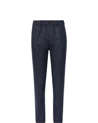 Мужские темно-синие шерстяные классические брюки от Incotex