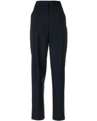 Женские темно-синие шерстяные классические брюки от Jil Sander