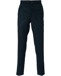 Мужские темно-синие шерстяные классические брюки от Lanvin