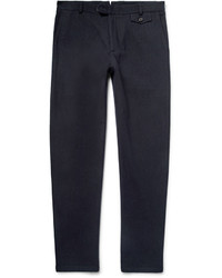 Мужские темно-синие шерстяные классические брюки от Oliver Spencer