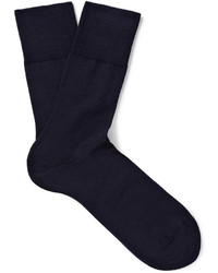 Темно-синие шерстяные носки
