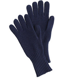 Темно-синие шерстяные перчатки