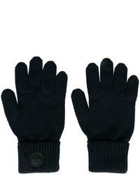 Мужские темно-синие шерстяные перчатки от DSQUARED2