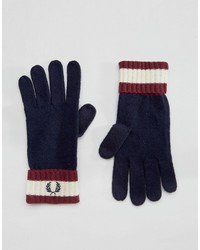 Мужские темно-синие шерстяные перчатки от Fred Perry