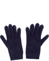 Женские темно-синие шерстяные перчатки от Inverni
