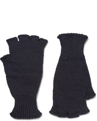 Мужские темно-синие шерстяные перчатки от Margaret Howell