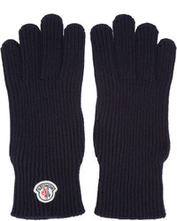 Мужские темно-синие шерстяные перчатки от Moncler