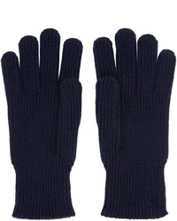Мужские темно-синие шерстяные перчатки от Moncler