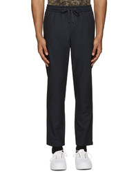 Мужские темно-синие шерстяные спортивные штаны от Dolce & Gabbana