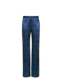 Темно-синие широкие брюки с принтом от Lanvin