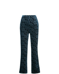Темно-синие широкие брюки с принтом от Maison Margiela