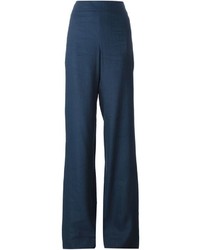 Темно-синие широкие брюки от Armani Collezioni
