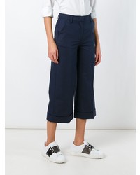 Темно-синие широкие брюки от Moncler