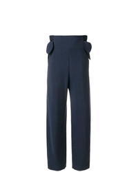 Темно-синие широкие брюки от MAISON KITSUNE