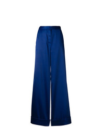 Темно-синие широкие брюки от Self-Portrait