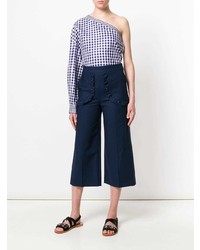 Темно-синие широкие брюки от RED Valentino