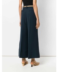 Темно-синие широкие брюки от Roksanda