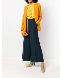 Темно-синие широкие брюки от Roksanda