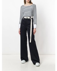 Темно-синие широкие брюки от Moncler