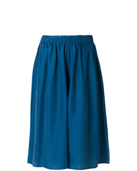 Женские темно-синие шорты-бермуды со складками от Mes Demoiselles