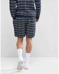 Мужские темно-синие шорты в клетку от Asos