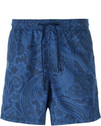 Темно-синие шорты для плавания с принтом от Etro
