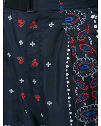 Мужские темно-синие шорты с "огурцами" от Sacai