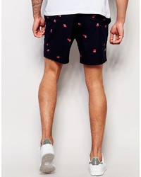 Мужские темно-синие шорты с принтом от Farah