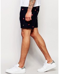 Мужские темно-синие шорты с принтом от Farah