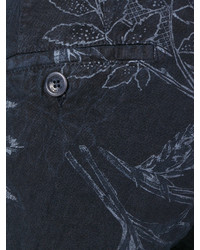 Мужские темно-синие шорты с принтом от Etro