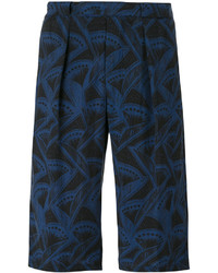 Мужские темно-синие шорты с принтом от Giorgio Armani
