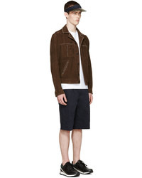 Мужские темно-синие шорты от Fendi