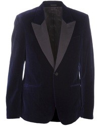 Темно-синий бархатный пиджак