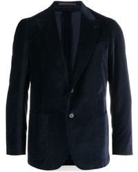 Мужской темно-синий бархатный пиджак от Bagnoli Sartoria Napoli