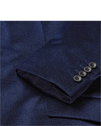 Мужской темно-синий бархатный пиджак от Richard James