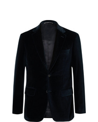 Мужской темно-синий бархатный пиджак от Canali