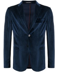 Мужской темно-синий бархатный пиджак от Emporio Armani