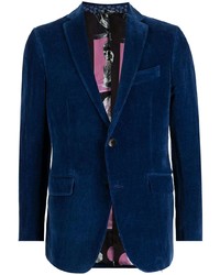 Мужской темно-синий бархатный пиджак от Etro