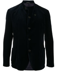 Мужской темно-синий бархатный пиджак от Giorgio Armani