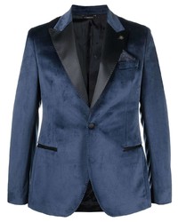 Мужской темно-синий бархатный пиджак от Manuel Ritz