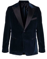 Мужской темно-синий бархатный пиджак от Reveres 1949