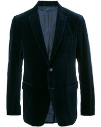 Мужской темно-синий бархатный пиджак от Salvatore Ferragamo