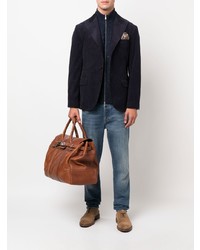 Мужской темно-синий бархатный пиджак от Brunello Cucinelli