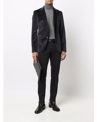 Мужской темно-синий бархатный пиджак от Tagliatore