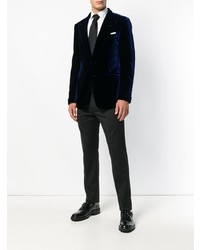 Мужской темно-синий бархатный пиджак от Tom Ford