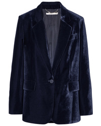 Женский темно-синий бархатный пиджак от Stella McCartney