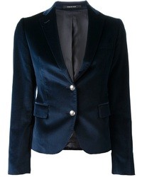 Женский темно-синий бархатный пиджак от Tagliatore